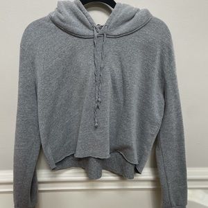 Brandy Melville Gray Melville Cropped Hoodie